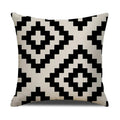 Axyaa Geometric Line Print Linen Cushion Cover - Home & Car Decor Pillowcase