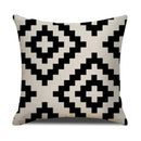 Axyaa Geometric Line Print Linen Cushion Cover - Home & Car Decor Pillowcase