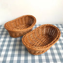Axyaa Oval Rattan Storage Basket for Kitchen, Home Décor, and Organization