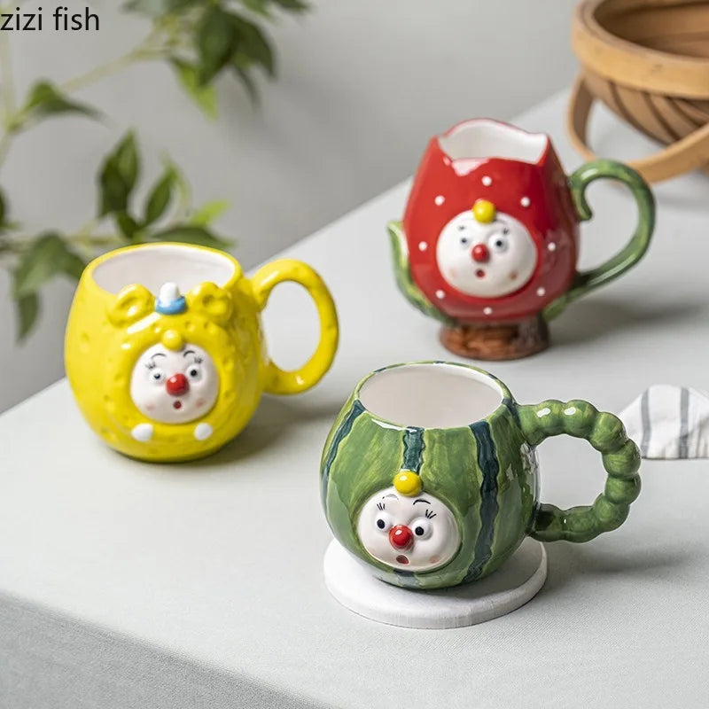 Axya Ceramic Water Cup Teacup Milk Mugs Coffee Cup Breakfast Office Juice Jug