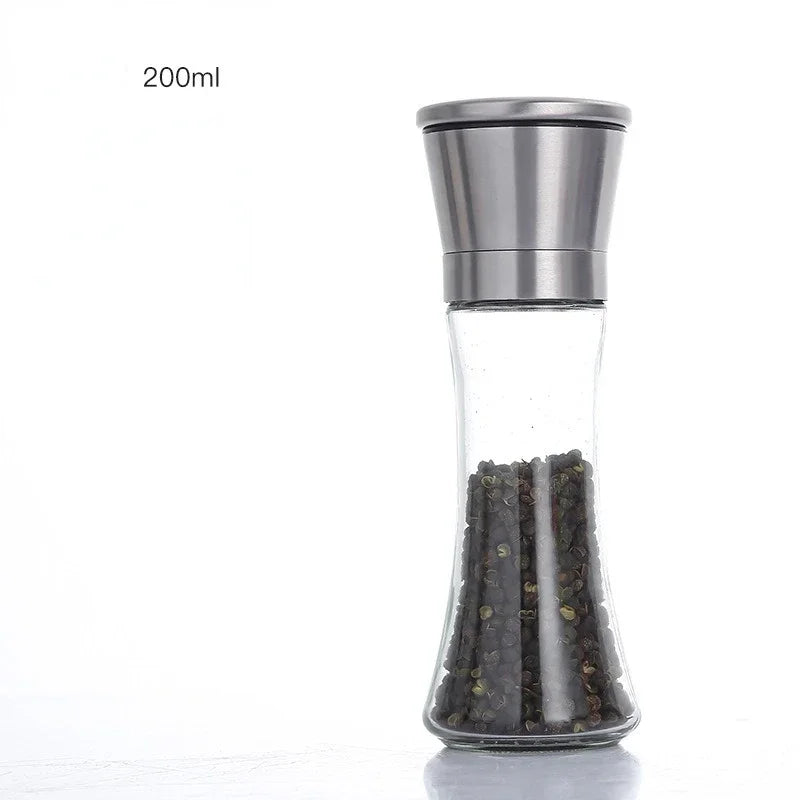 Axyaa Stainless Steel Glass Spice Bottle Grinder Mill Kitchen Gadget
