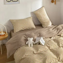 Axyaa Plaid Queen Size Duvet Cover Set with Sheets - High Quality Skin Friendly Bedding