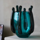 Handcrafted Axyaa Silk-Wrapped Glass Vase | Transparent Flower Arrangement Home Decoration