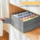 Axyaa 24-Compartment Fabric Storage Box: Foldable Stackable Organizer for Socks, Ties, Underwear