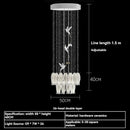 Axyaa Crystal Flower Chandelier for Stairway Loft, Villa, Hotel Lobby