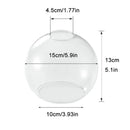 Axyaa Clear Glass Globe Lampshade with 1-5/8" Fitter Opening - Pendant Light Replacement