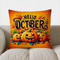 Axyaa Halloween Bats & Pumpkins Pattern Cushion Cover for Sofa, Bedroom, Car