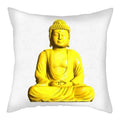 Axyaa Buddha Statue Polyester Cushion Cover for Home Sofa Decor