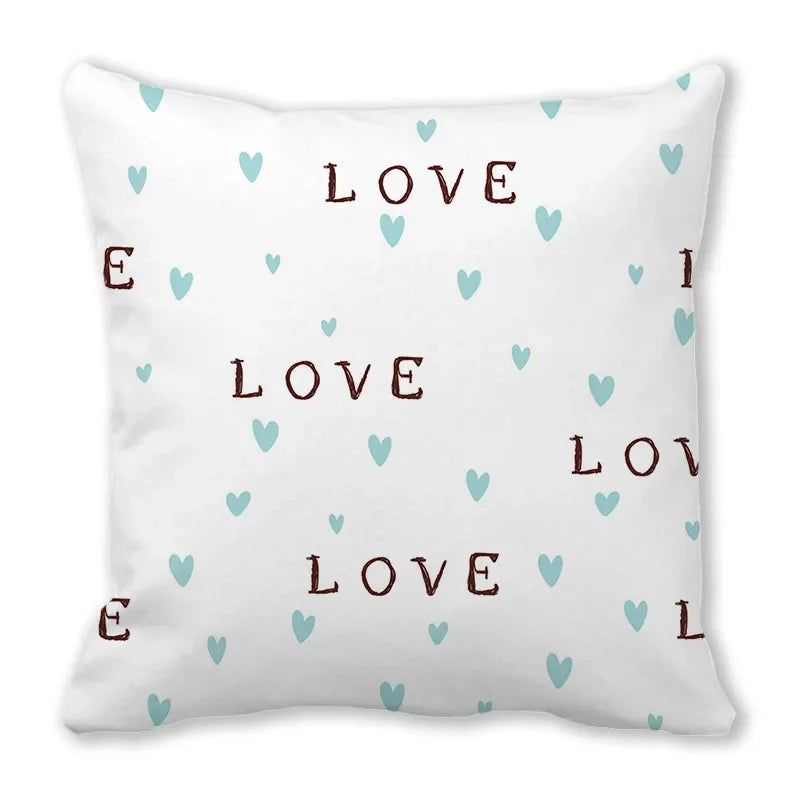 Heart Print Pillowcase for Home Decor by Axyaa - Love Cushion Cover