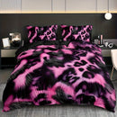 Axyaa Pink Leopard Abstract Print Duvet Cover Set for Soft and Comfortable Bedding