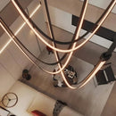 Axyaa Leather Belt Chandeliers: Artistic DIY LED Suspension Lights for Home Decor