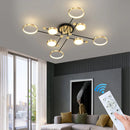 Axyaa Nordic LED Chandelier for Bedroom & Living Room, Black Gold Lighting