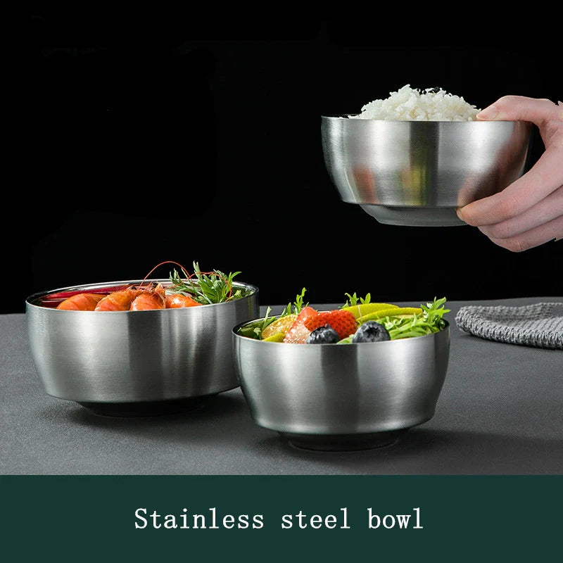 Axyaa Silver Fruit Ramen Salad Bowl Set