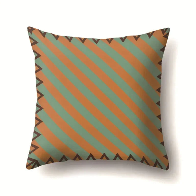 Axyaa Retro Geometric Pattern Cushion Cover for Sofa and Couch Décor