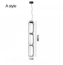 Axyaa Nordic Glass LED Pendant Lamps: Minimalist Black Chandelier for Dining & Living Room