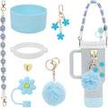 Axyaa 7/8pcs Cup Set: Handle Strap, Boot, Straw Cover, Charms for 40oz 30oz Tumbler