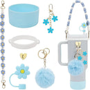 Axyaa 7/8pcs Cup Set: Handle Strap, Boot, Straw Cover, Charms for 40oz 30oz Tumbler