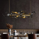 Axyaa Stainless Steel LED Chandelier for Nordic Home Decor & Modern Dining Room Lighting