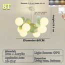 Axyaa Green Bean Molecule Chandelier: Modern French Cream Style for Warm & Romantic Living Rooms