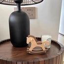 Axyaa Wooden Horse Desktop Ornament Toy - Childhood Happiness in Black Walnut