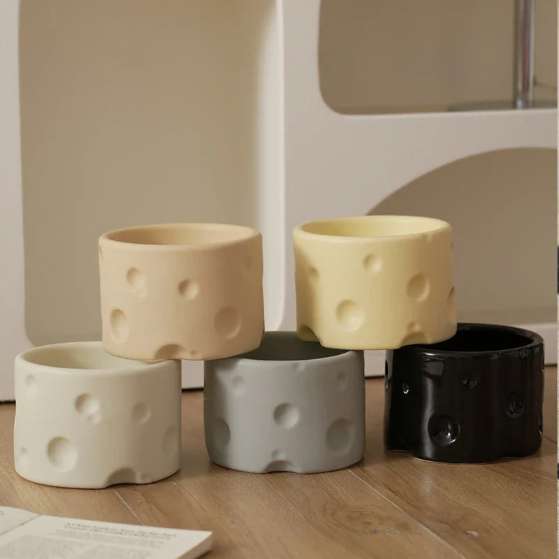 Axya Cheese Shapes Cartoon Bowl for Pets - Food and Water Basin for Dogs and Cats