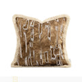 Axyaa Khaki Rice Coffee Wabi Sabi Fringe Sofa Pillow Cotton Linen Bed Cushion