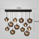 Axyaa Nordic Designer Modern Stairs Smoky Glass Chandeliers Ceiling Light LED