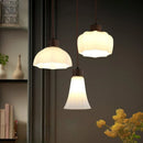 Axyaa Retro Glass Pendant Chandelier: Elegant LED Hanging Light for Home Dining Hall Bedroom