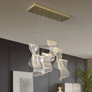 Axyaa LED Art Acrylic Pendant Light: Creative Staircase Chandelier & Restaurant Decor Lamps