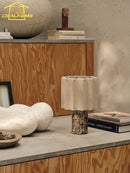 Axyaa Marble Table Lamp with USB Charging - Nordic Minimalist Design