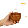 Axyaa Handcrafted Japanese Wooden Soup Bowl Large Retro Solid Wood Tableware