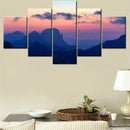 Axyaa Sunset Alps Mountains Wall Art Print for Home Decor