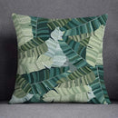 Axyaa Dark Green Floral Animal Pattern Pillowcase - 45cm