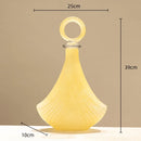 Axyaa Geometric Yellow Glass Vase with Cover for Home Decor