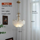 Axyaa Modern Shell Glass Chandelier - Copper Pendant LED Light for Home Decor