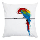 Axyaa Parrot Bird Decorative Throw Pillow Cover - Colorful Polyester Sofa Pillow Cover