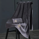 Axyaa Geometric Jacquard Embroidered Oversized Bath Towel Green Black