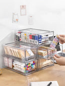 Axyaa Desktop Organizer Drawer Box: Large Capacity Stationery & Cosmetics Storage Shelf