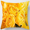 Axyaa Yellow Rose Print Pattern Cushion Cover for Home Decor