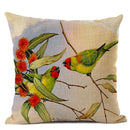 Axyaa Elegant Floral Bird Pattern Linen Cushion Cover 45x45cm for Living Room Sofa