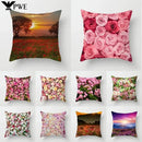Axyaa Sunset Field Flowers Pillowcase Home Decor Office Car Ornaments