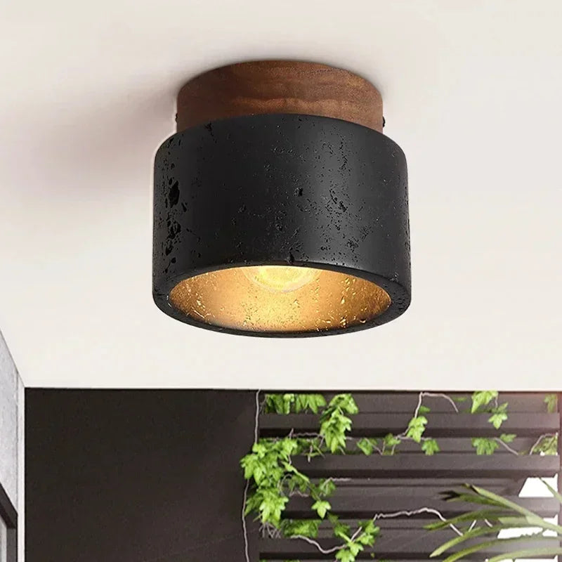 Axyaa Black Cave Stone Ceiling Chandelier for Home Decoration