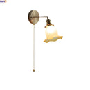 Axyaa Flower Design LED Wall Light, Yellow Pink Glass Shade, Modern Nordic Bedroom Lampara De Pared