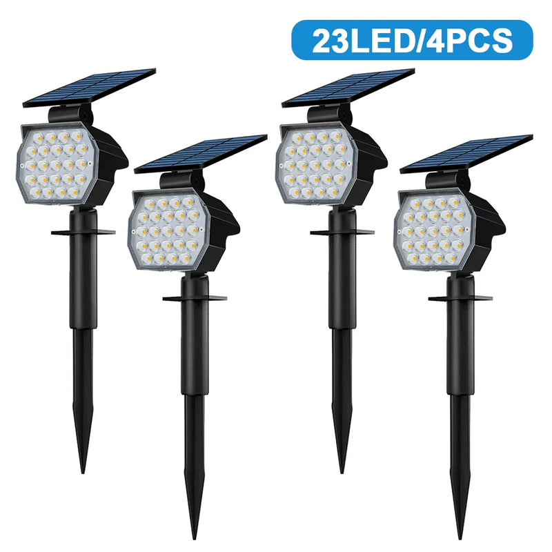 Axyaa Solar Spotlights: Adjustable 23LEDs Outdoor Landscape Lights