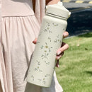 Axyaa Vintage Floral Thermos Bottle with Large Capacity and Handle