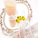 Axyaa Glass Straws - Lemon Shaped Eco-Friendly Smoothie Cocktail Bar Accessories