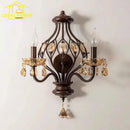 Axyaa Crystal Candle Wall Lamp LED Iron Art Living Room Study Bedroom Bar