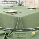 Axyaa Waterproof Faux Linen Tablecloth for Kitchen Dining, Rectangle Table Cover