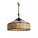Axyaa Retro Hemp Rope Pendant Chandelier Iron Dining Room Light