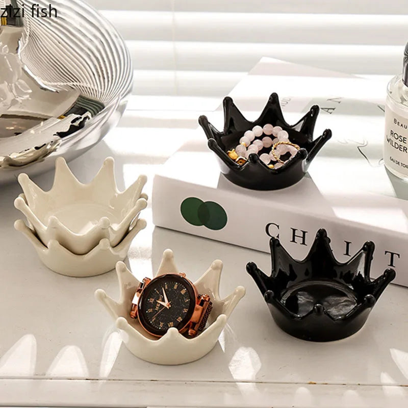 Axya Crown Ceramic Jewelry Storage Tray